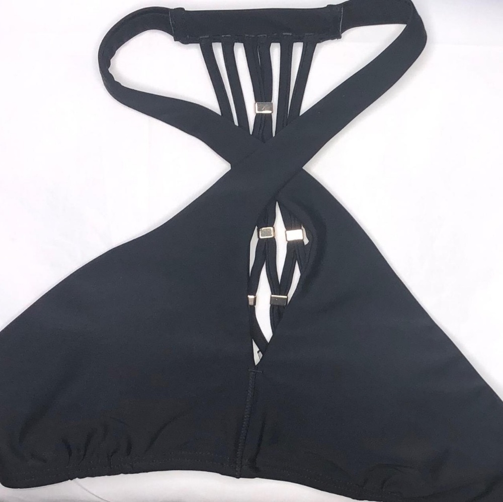 Express Black and Gold Bikini Top